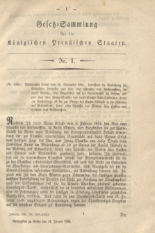 Gesetz-Sammlung für die Königlichen Preußischen Staaten. 1856, Nr. 1 (14 Januar)