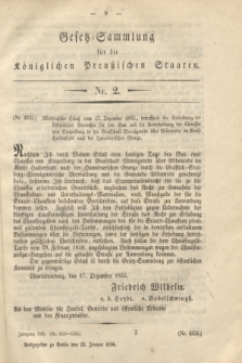 Gesetz-Sammlung für die Königlichen Preußischen Staaten. 1856, Nr. 2 (22 Januar)