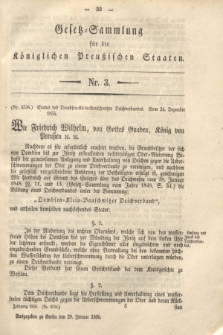 Gesetz-Sammlung für die Königlichen Preußischen Staaten. 1856, Nr. 3 (29 Januar)