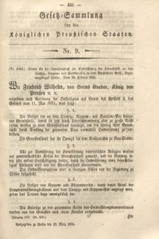 Gesetz-Sammlung für die Königlichen Preußischen Staaten. 1856, Nr. 9 (19 März)