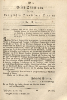 Gesetz-Sammlung für die Königlichen Preußischen Staaten. 1856, Nr. 11 (22 März)