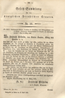 Gesetz-Sammlung für die Königlichen Preußischen Staaten. 1856, Nr. 16 (17 April)
