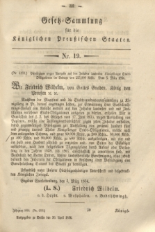 Gesetz-Sammlung für die Königlichen Preußischen Staaten. 1856, Nr. 19 (30 April)