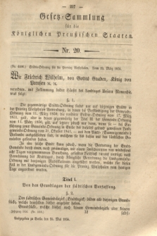 Gesetz-Sammlung für die Königlichen Preußischen Staaten. 1856, Nr. 20 (16 Mai)