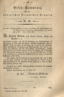 Gesetz-Sammlung für die Königlichen Preußischen Staaten. 1856, Nr. 26 (2 Juni)