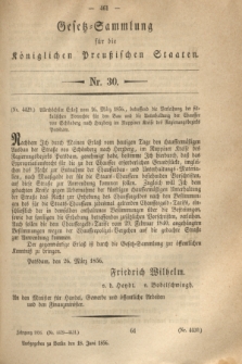 Gesetz-Sammlung für die Königlichen Preußischen Staaten. 1856, Nr. 30 (18 Juni)