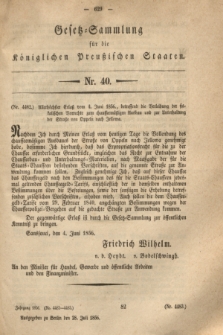 Gesetz-Sammlung für die Königlichen Preußischen Staaten. 1856, Nr. 40 (28 Juli)