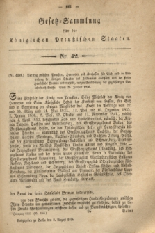Gesetz-Sammlung für die Königlichen Preußischen Staaten. 1856, Nr. 42 (8 August)
