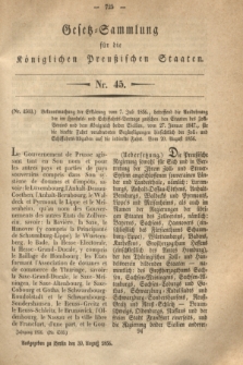 Gesetz-Sammlung für die Königlichen Preußischen Staaten. 1856, Nr. 45 (30 August)