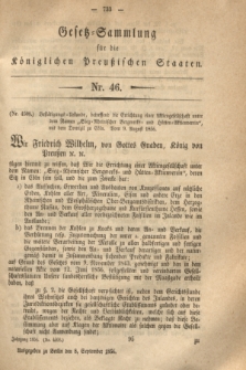 Gesetz-Sammlung für die Königlichen Preußischen Staaten. 1856, Nr. 46 (8 September)