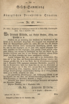 Gesetz-Sammlung für die Königlichen Preußischen Staaten. 1856, Nr. 49 (24 September)