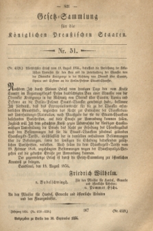 Gesetz-Sammlung für die Königlichen Preußischen Staaten. 1856, Nr. 51 (30 September)