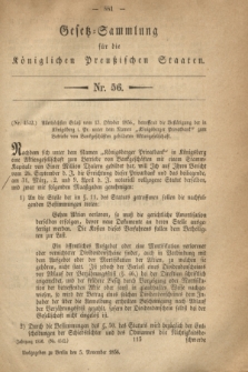 Gesetz-Sammlung für die Königlichen Preußischen Staaten. 1856, Nr. 56 (5 November)