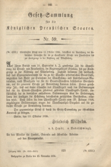 Gesetz-Sammlung für die Königlichen Preußischen Staaten. 1856, Nr. 59 (15 November)