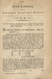 Gesetz-Sammlung für die Königlichen Preußischen Staaten. 1856, Nr. 61 (24 November)