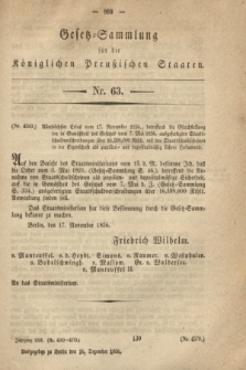 Gesetz-Sammlung für die Königlichen Preußischen Staaten. 1856, Nr. 63 (16 Dezember)