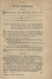 Gesetz-Sammlung für die Königlichen Preußischen Staaten. 1857, Nr. 7 (18 Februar)