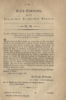 Gesetz-Sammlung für die Königlichen Preußischen Staaten. 1857, Nr. 10 (10 März)