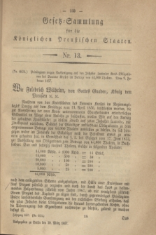 Gesetz-Sammlung für die Königlichen Preußischen Staaten. 1857, Nr. 13 (20 März)