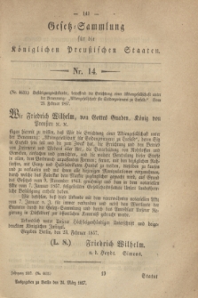 Gesetz-Sammlung für die Königlichen Preußischen Staaten. 1857, Nr. 14 (24 März)