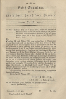 Gesetz-Sammlung für die Königlichen Preußischen Staaten. 1857, Nr. 15 (30 März)