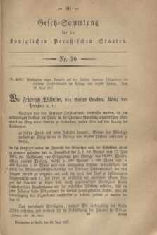 Gesetz-Sammlung für die Königlichen Preußischen Staaten. 1857, Nr. 30 (19 Juni)
