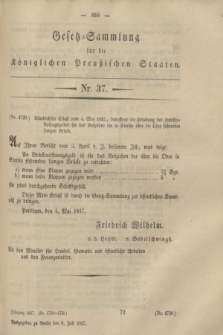 Gesetz-Sammlung für die Königlichen Preußischen Staaten. 1857, Nr. 37 (8 Juli)