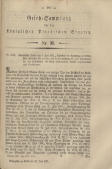 Gesetz-Sammlung für die Königlichen Preußischen Staaten. 1857, Nr. 39 (23 Juli)