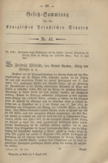 Gesetz-Sammlung für die Königlichen Preußischen Staaten. 1857, Nr. 41 (5 August)