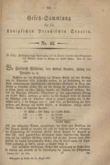 Gesetz-Sammlung für die Königlichen Preußischen Staaten. 1857, Nr. 42 (13 August)