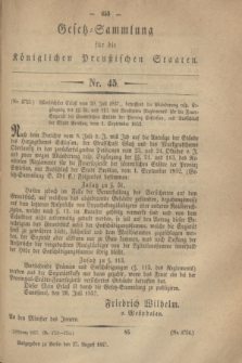 Gesetz-Sammlung für die Königlichen Preußischen Staaten. 1857, Nr. 45 (27 August)