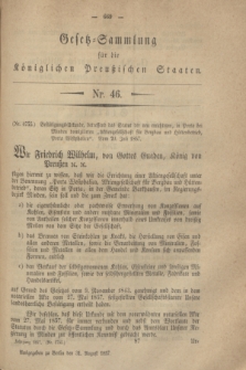 Gesetz-Sammlung für die Königlichen Preußischen Staaten. 1857, Nr. 46 (31 August)