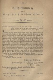 Gesetz-Sammlung für die Königlichen Preußischen Staaten. 1857, Nr. 47 (2 September)