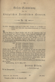 Gesetz-Sammlung für die Königlichen Preußischen Staaten. 1857, Nr. 52 (26 September)