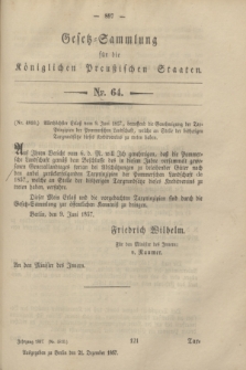 Gesetz-Sammlung für die Königlichen Preußischen Staaten. 1857, Nr. 64 (21 Dezember)