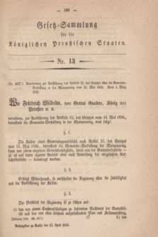 Gesetz-Sammlung für die Königlichen Preußischen Staaten. 1858, Nr. 13 (13 April)