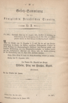 Gesetz-Sammlung für die Königlichen Preußischen Staaten. 1859, Nr. 3 (31 Januar)