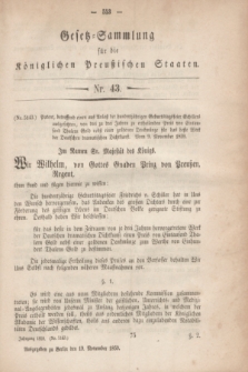 Gesetz-Sammlung für die Königlichen Preußischen Staaten. 1859, Nr. 43 (19 November)
