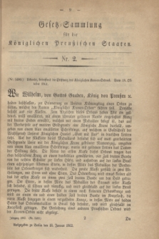 Gesetz-Sammlung für die Königlichen Preußischen Staaten. 1862, Nr. 2 (18 Januar)