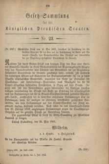 Gesetz-Sammlung für die Königlichen Preußischen Staaten. 1862, Nr. 23 (3 Juli)