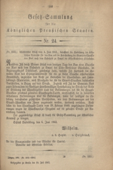 Gesetz-Sammlung für die Königlichen Preußischen Staaten. 1862, Nr. 24 (18 Juli)