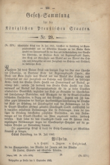 Gesetz-Sammlung für die Königlichen Preußischen Staaten. 1862, Nr. 29 (9 September)
