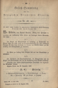 Gesetz-Sammlung für die Königlichen Preußischen Staaten. 1862, Nr. 41 (12 Dezember)
