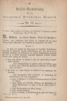 Gesetz-Sammlung für die Königlichen Preußischen Staaten. 1863, Nr. 18 (12 Juni)