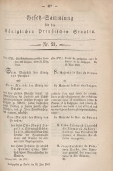 Gesetz-Sammlung für die Königlichen Preußischen Staaten. 1863, Nr. 21 (30 Juni)