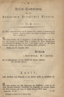 Gesetz-Sammlung für die Königlichen Preußischen Staaten. 1864, Nr. 3 (16 Februar)