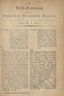 Gesetz-Sammlung für die Königlichen Preußischen Staaten. 1864, Nr. 7 (23 März)