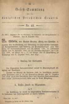 Gesetz-Sammlung für die Königlichen Preußischen Staaten. 1864, Nr. 41 (29 Oktober)