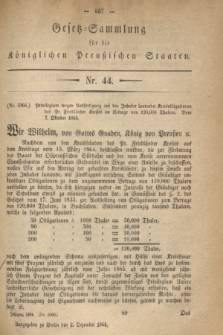 Gesetz-Sammlung für die Königlichen Preußischen Staaten. 1864, Nr. 44 (2 Dezember)