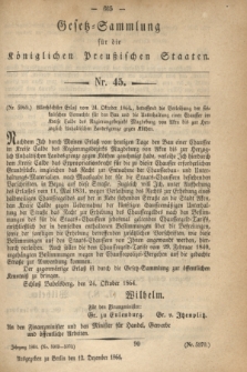 Gesetz-Sammlung für die Königlichen Preußischen Staaten. 1864, Nr. 45 (12 Dezember)